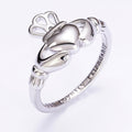 Hollow Hands Holding Heart Ring With English Letter Design Fashion Metal Finger Jewelry view 1