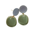 Ice Clear Contrast Color Resin Geometric Round Drop Earrings With Silver Needle For Women view 5