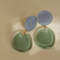 Ice Clear Contrast Color Resin Geometric Round Drop Earrings With Silver Needle For Women view 4