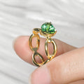 New Heart Inlaid Ring, Light Luxury Geometric Round Women's Finger Ring Anniversary Jewelry Gift view 3