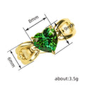 New Heart Inlaid Ring, Light Luxury Geometric Round Women's Finger Ring Anniversary Jewelry Gift view 4