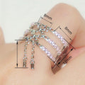 Luxury Chain Ring For Women, Three Layer Pave Zircon Fashion Finger Ring With Faux Tassel Design view 4