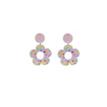Colorful Transparent Polka Dot Flower Acrylic Stud Dangle Earrings For Women Sweet Statement Earrings view 5