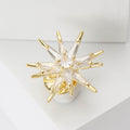 Copper Zircon Eight Point Star Brooch Pin For Dress And Cardigan view 3