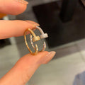Gold Plated Copper Zircon Nail Open Ring, Korean Geometric Statement Ring For Women view 2
