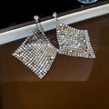 Chic Copper Geometric Rhombus Rhinestone Sequin Drop Earrings For Women view 4