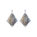 Chic Copper Geometric Rhombus Rhinestone Sequin Drop Earrings For Women view 5