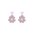 Sweet Acrylic Butterfly Cherry Flower Wreath Heart Stud Drop Earrings For Summer Fashion Earrings view 5