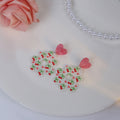 Sweet Acrylic Butterfly Cherry Flower Wreath Heart Stud Drop Earrings For Summer Fashion Earrings view 4