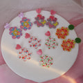 Sweet Acrylic Butterfly Cherry Flower Wreath Heart Stud Drop Earrings For Summer Fashion Earrings view 1