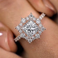 Light Luxury Small Square Ring For Women, Minimalist Four Sided Geometric Fashion Finger Ring view 2