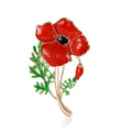 Alloy Enamel Poppy Flower Brooch Pin For Womens Coats view 5