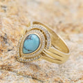 Bohemian Water Drop Vintage Ring, Fashion Geometric Artistic Statement Finger Ring For Women view 1