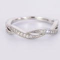 Mobius Twist Ring For Women Minimal Luxury Cross Braided Wedding Band Daily Fairy Jewelry view 2