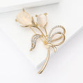 Alloy Cat Eye Stone Bouquet Brooch Pin For Elegant Women's Apparel view 2