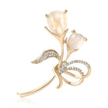 Alloy Cat Eye Stone Bouquet Brooch Pin For Elegant Women's Apparel view 5