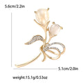 Alloy Cat Eye Stone Bouquet Brooch Pin For Elegant Women's Apparel view 4