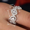Vintage Geometric Teardrop Square Ring For Women European American Niche Fashion Finger Jewelry view 3