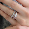 Sparkling Simulated Diamond Ring Set For Women Luxury Fashion Wedding And Bridal Jewelry view 3