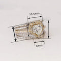 High-End Niche Heart Shape Multi Layer Two Tone Ring, Light Luxury Heavy Craft Line Jewelry view 4