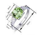 Square Inlaid Green Ring For Women, Light Luxury Engagement Gift Finger Jewelry view 4