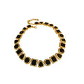 Vintage Black Contrast Geometric Alloy Jewelry Set With Earrings Necklace And Bracelet view 5