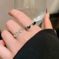 Y2K Sweet Cool Alloy Open Ring With Drip Oil Glasses Geometric Design For Women view 1