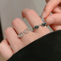 Y2K Sweet Cool Alloy Open Ring With Drip Oil Glasses Geometric Design For Women view 3