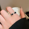 Y2K Sweet Cool Alloy Open Ring With Drip Oil Glasses Geometric Design For Women view 4