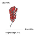 Alloy Rhinestone Feather Brooch Pin For Women Suit Coat Decoration view 4