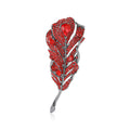 Alloy Rhinestone Feather Brooch Pin For Women Suit Coat Decoration view 5
