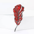 Alloy Rhinestone Feather Brooch Pin For Women Suit Coat Decoration view 2