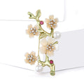 Elegant Alloy Enamel Plum Blossom Branch Brooch Pin For Suits view 2