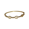 Gold Plated Copper Oval Bangle With Sparkling Zircon Luxury Fashion Statement Jewelry view 5