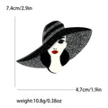 Acrylic Big Hat Girl Brooch Pin For Suit And Shirt Decoration view 4