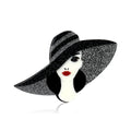 Acrylic Big Hat Girl Brooch Pin For Suit And Shirt Decoration view 5