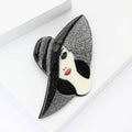 Acrylic Big Hat Girl Brooch Pin For Suit And Shirt Decoration view 3