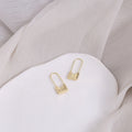 Elegant Alloy Padlock Drop Stud Earrings, Minimalist Metal Lock Shape Fashion Jewelry Earrings view 4