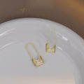 Elegant Alloy Padlock Drop Stud Earrings, Minimalist Metal Lock Shape Fashion Jewelry Earrings view 2