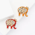 Alloy Enamel Elephant Brooch Pin For Unisex Coat And Blazer Decoration view 1