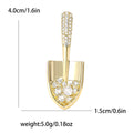 Copper Zircon Shovel Tool Brooch Pin For Suits And Coats view 6