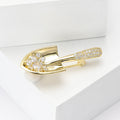 Copper Zircon Shovel Tool Brooch Pin For Suits And Coats view 3