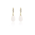Vintage Chinese Style Luxury Rhinestone Inlaid Gold Alloy White Teardrop Dangle Qipao Earrings view 5