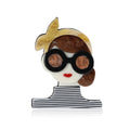 Alloy Acrylic Sunglasses Girl Brooch Pin For Suit Decoration view 5