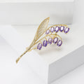 Copper Zircon Lily Of The Valley Brooch Pin For Coats view 3