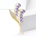 Copper Zircon Lily Of The Valley Brooch Pin For Coats view 2