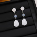 Elegant New Chinese White Shell Teardrop Dangle With Pearl Beads And Silver Alloy Needle Women's Earrings view 3