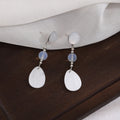Elegant New Chinese White Shell Teardrop Dangle With Pearl Beads And Silver Alloy Needle Women's Earrings view 4