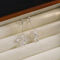 Elegant Korean Style Alloy Long Drop Stud With Transparent Faceted Crystal Bead Cluster Earrings view 4