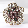 Alloy Rhinestone Flower Brooch Pin For Blazers Shawls And Coats view 2